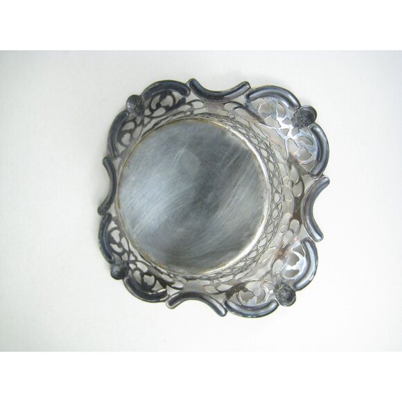 Vintage Victorian Style Silver Plate Decorative Basket Dish Bowl Filigree - Picture 16 of 16